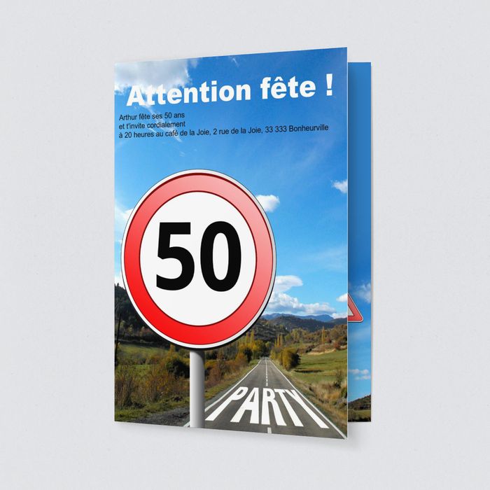 Panneau De Signalisation Invitations Grands Anniversaires A Personnaliser Bonnyprints Fr