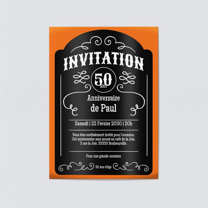 Whiskey Invitations D Anniversaire 50 Ans A Personnaliser Bonnyprints Fr