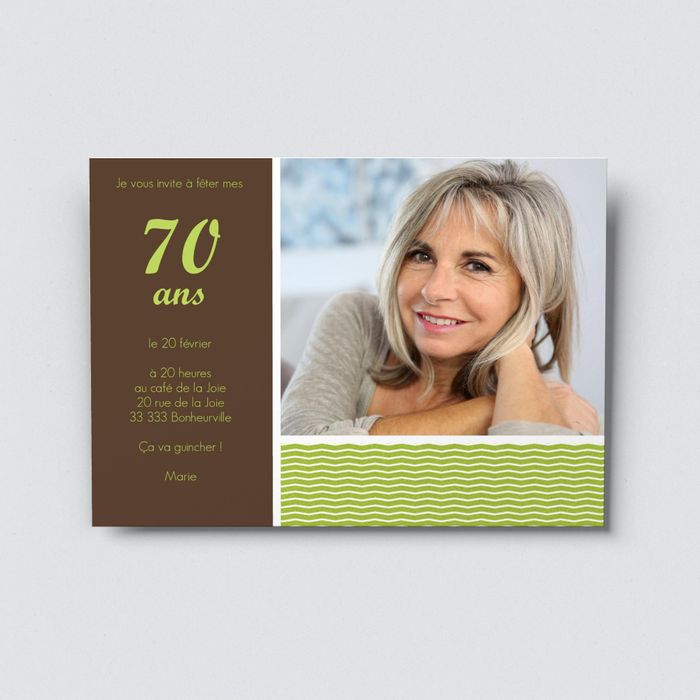 Invitation De Style Invitation Anniversaire 70 Ans A Personnaliser Bonnyprints Fr