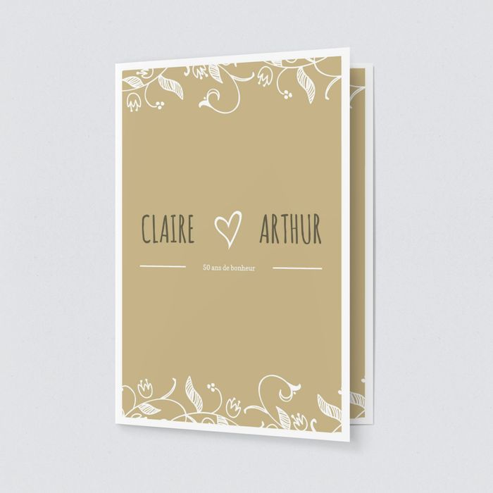 Vigne Fleurie Invitation Anniversaire Mariage 50 Ans Bonnyprints Fr