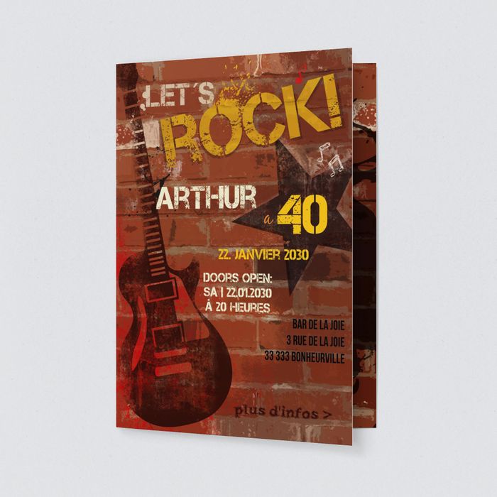 Rock N Roll Invitations Anniversaire Personnalisees Bonnyprints Fr