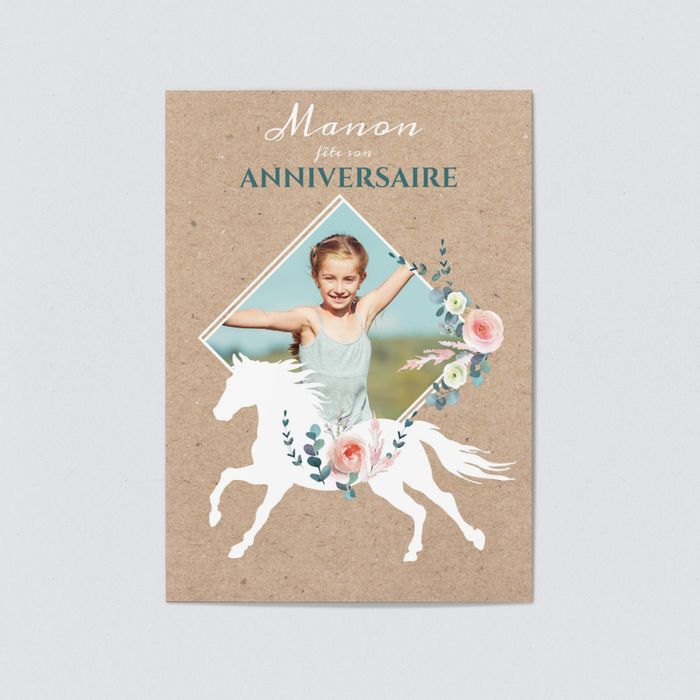 Cheval Et Fleurs Cartes D Invitation Anniversaire Pour Enfants Bonnyprints Fr