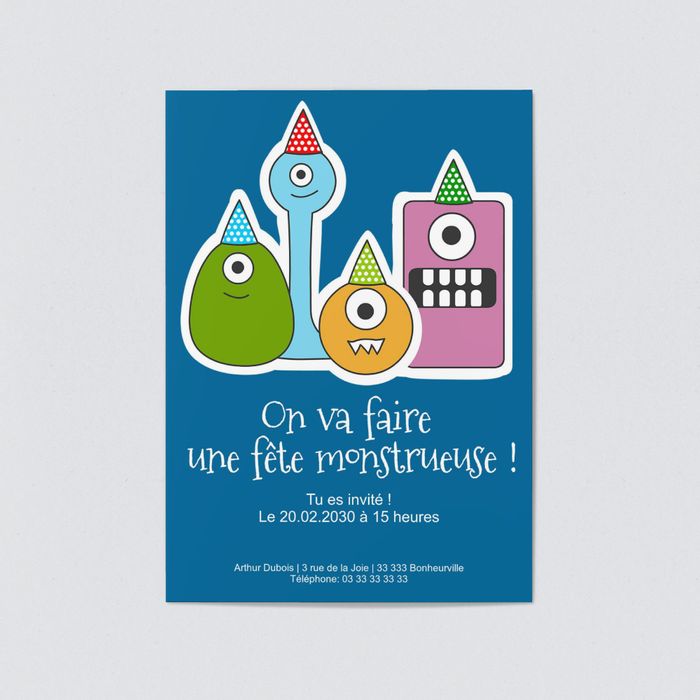 La Fete Des Monstres Cartes D Invitation Anniversaire Pour Enfants Bonnyprints Fr