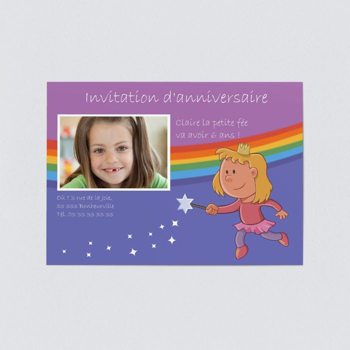 Petite Fee Cartes D Invitation Anniversaire Pour Enfants Bonnyprints Fr