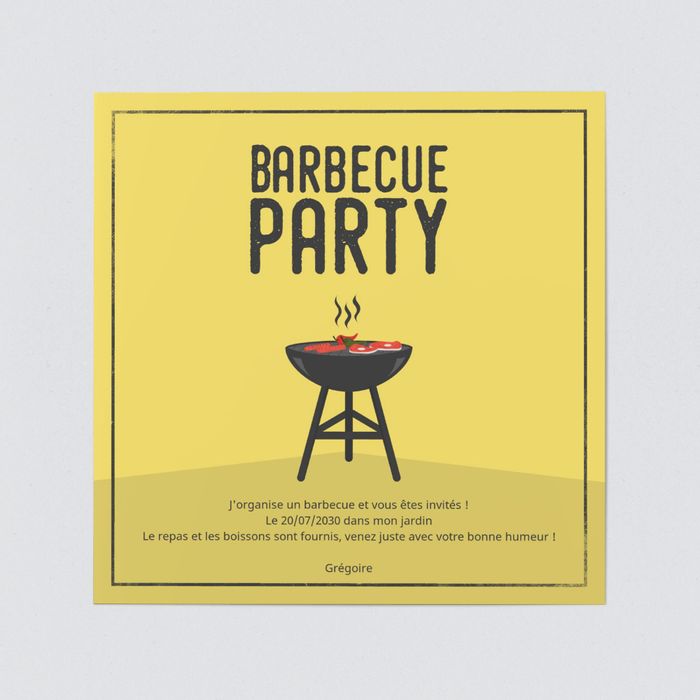 Barbecue Grill Cartes D Invitation Fete Entre Amis Bonnyprints Fr