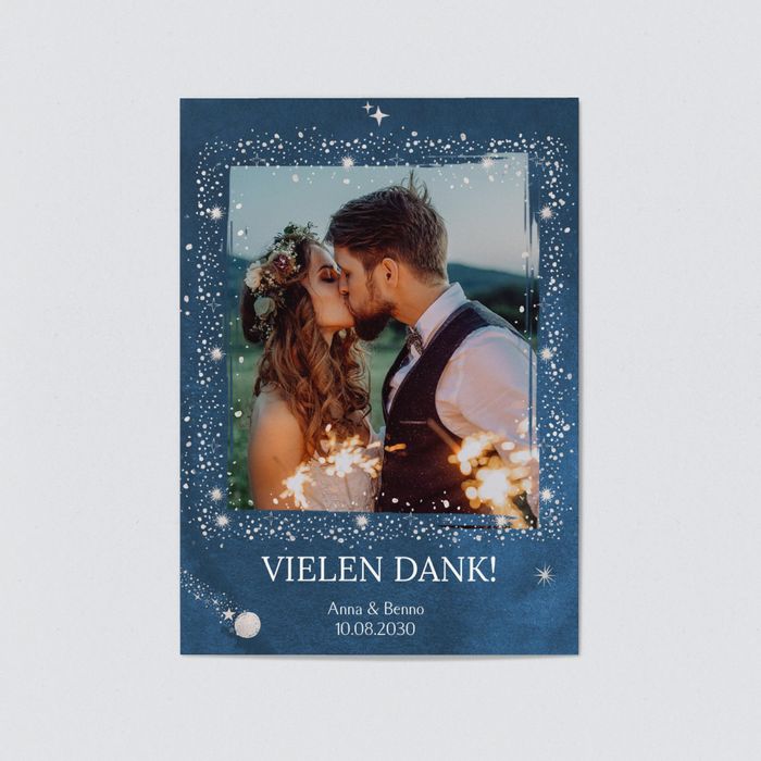 Sternschnuppen Dankeskarten Hochzeit