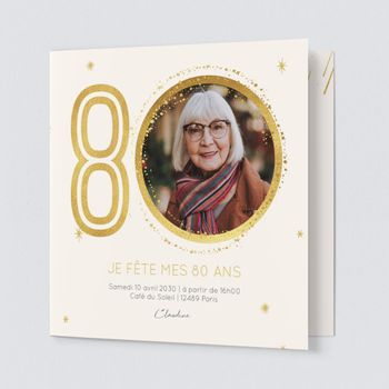 Carte Invitation Anniversaire 80 Ans Bonnyprints Fr