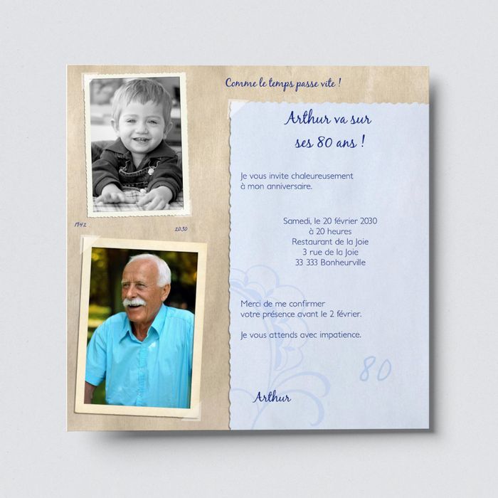 Album Souvenir Invitations Anniversaire 80 Ans Personnalisables Bonnyprints Fr