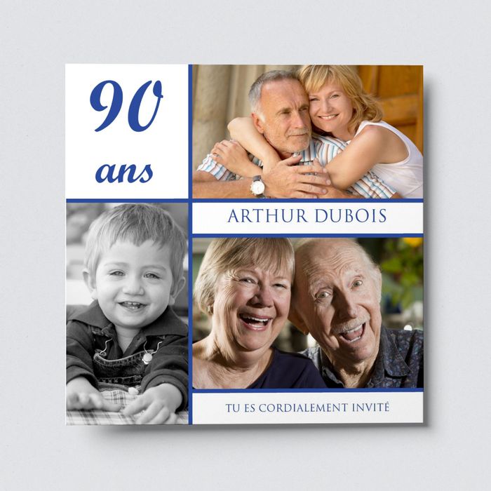 Photos Souvenir Carte D Invitation D Anniversaire 90 Ans Personnalisable Bonnyprints Fr