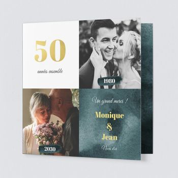 Carte Remerciement Noces D Or Bonnyprints Fr