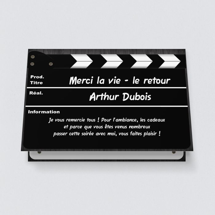 Clap Regie Cartes De Remerciement Anniversaire Bonnyprints Fr