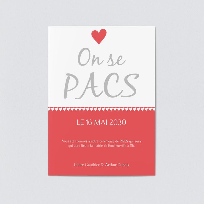 Cœurs Faire Part Pacs Personnalisables Bonnyprints Fr