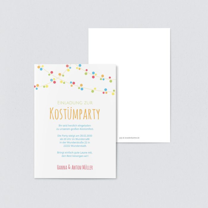 Kostumparty Girlande Einladungskarten Karneval Und Fasching