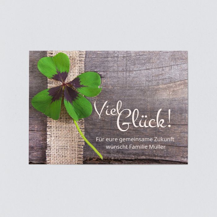 Kleeblatt Glückwunschkarten Hochzeit